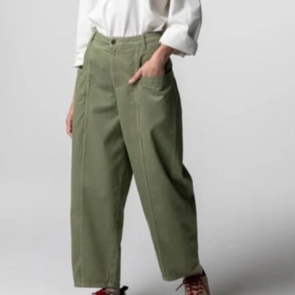 Finisterre Croft Barrel Trouser Bayleaf Green 26R New With Tags